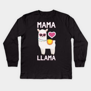 Mama Llama - Funny Mother's Day Llama Kids Long Sleeve T-Shirt